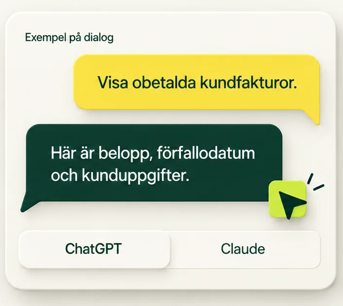 Exempel på dialog: Visa obetalda kundfakturor