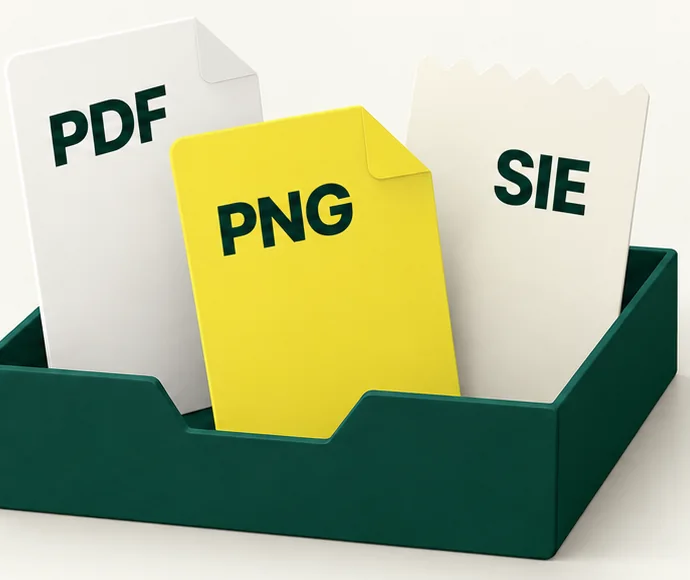 PDF, PNG och SIE i Fortnox inkorg